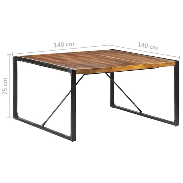 vidaXL Ruokapöytä 140x140x75 cm massiivipuu