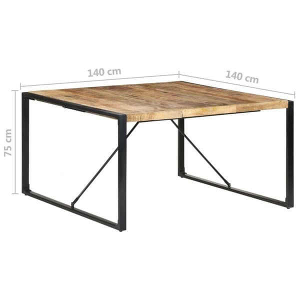 vidaXL Ruokapöytä 220x100x75 cm karkea mangopuu