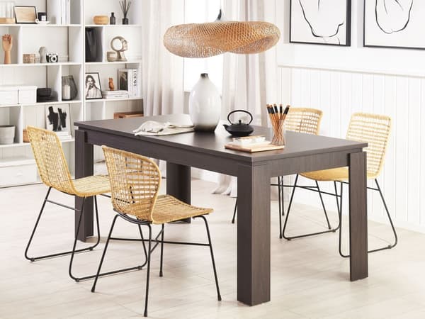 Matbord Mörk Trä MDF 180 x 90 cm Modern 6 Personer Skandinavisk Minimalist