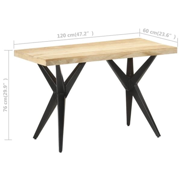 vidaXL Matbord 120x60x76 cm massivt mangoträ
