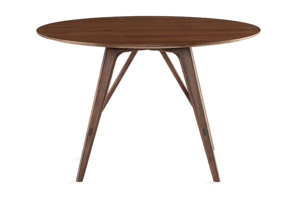 HULSIG Matbord 120 cm Massiv Valnöt Runt Brun