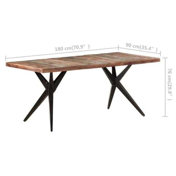 vidaXL Matbord 180x90x76 cm massivt återvunnet trä