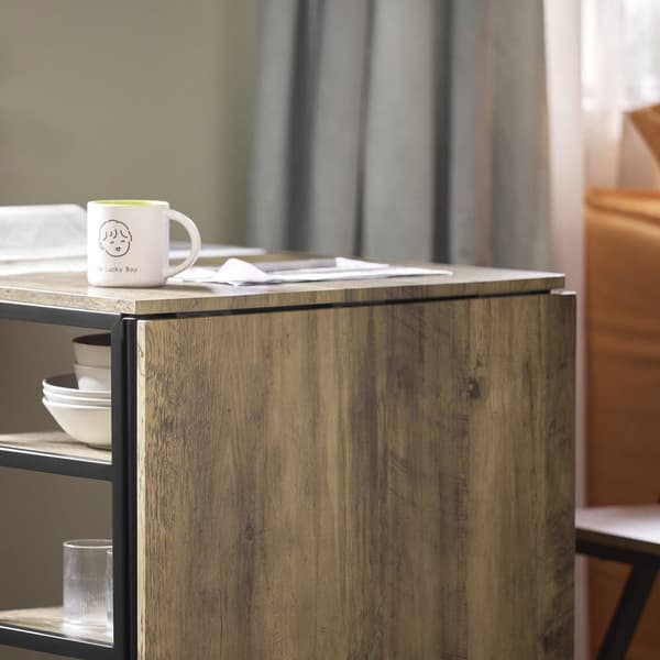 SoBuy Klapbord med hylder Foldebord Spisebord Hjørnebord FWT62-N