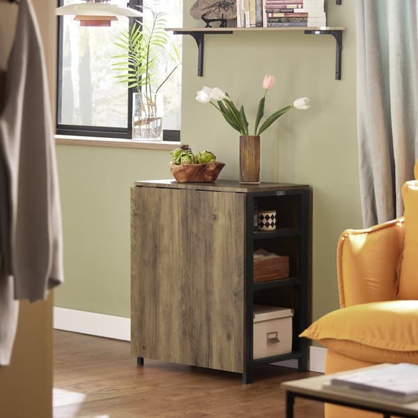 SoBuy Klapbord med hylder Foldebord Spisebord Hjørnebord FWT62-N