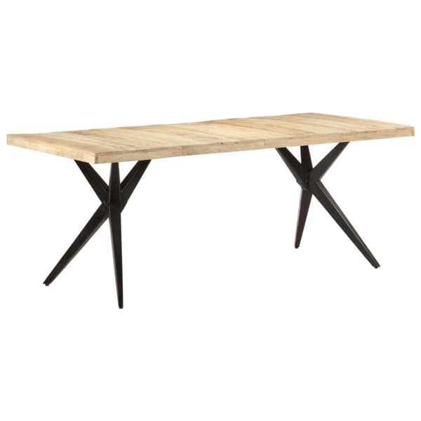 vidaXL Matbord 200x90x76 cm grovt mangoträ