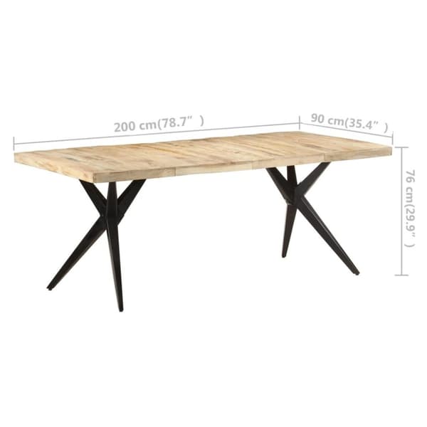 vidaXL spisebord 200x90x76 cm ru mangotræ
