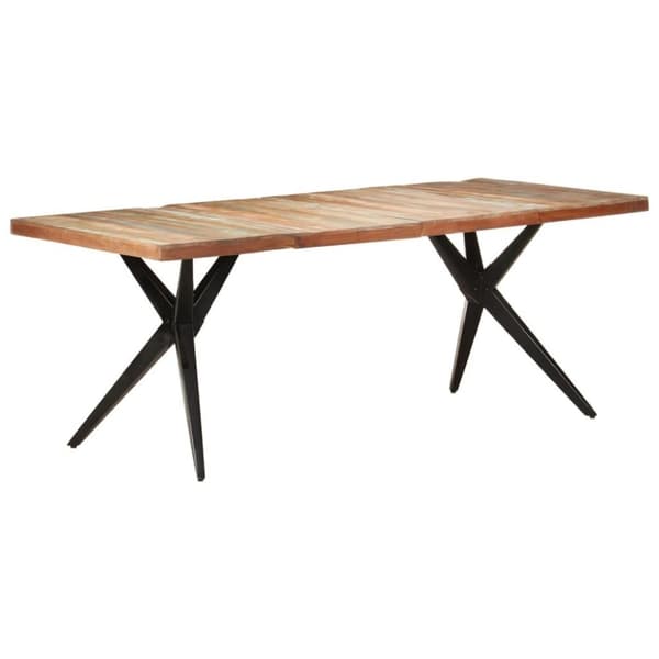 vidaXL spisebord 200x90x76 cm massivt genbrugstræ