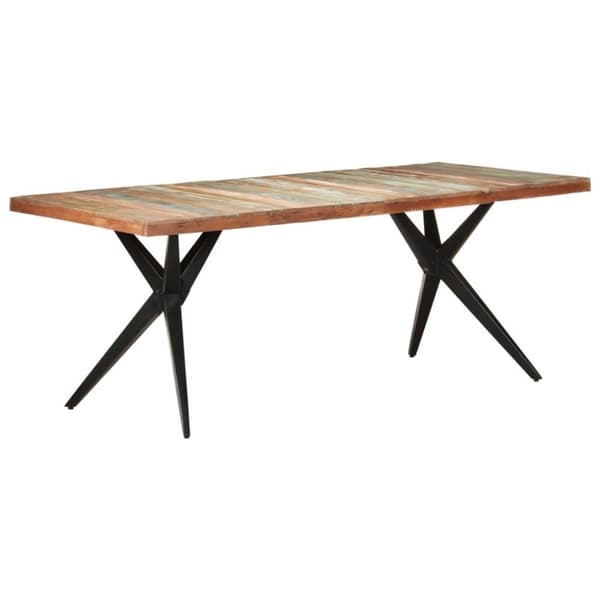 vidaXL spisebord 200x90x76 cm massivt genbrugstræ