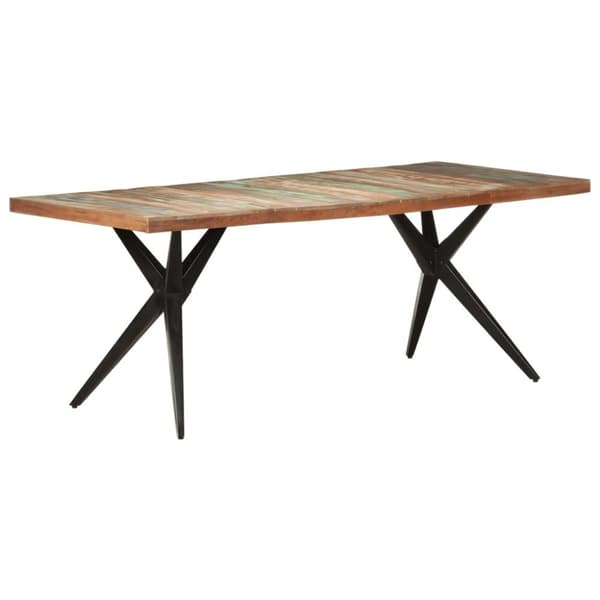 vidaXL spisebord 200x90x76 cm massivt genbrugstræ