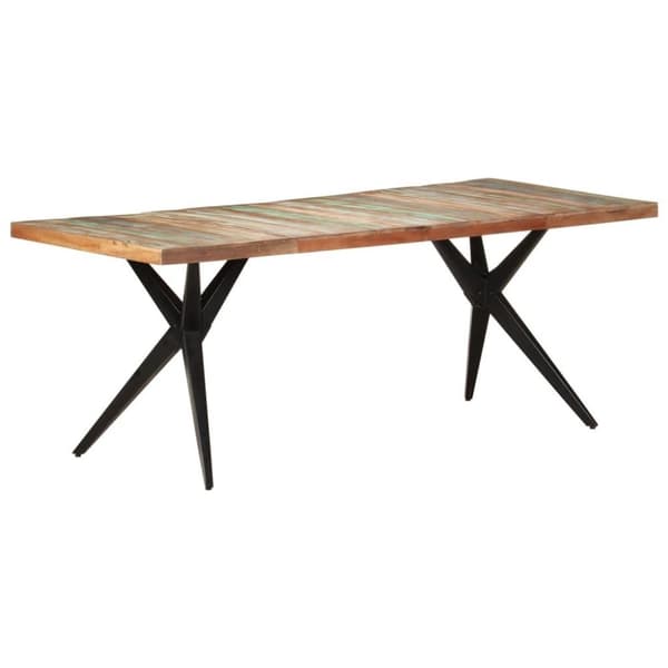 vidaXL spisebord 200x90x76 cm massivt genbrugstræ