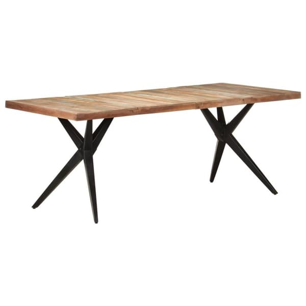 vidaXL spisebord 200x90x76 cm massivt genbrugstræ