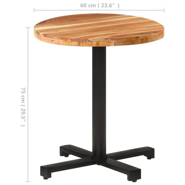 vidaXL Bistropöytä pyöreä Ø70x75 cm täysi akaasiapuu