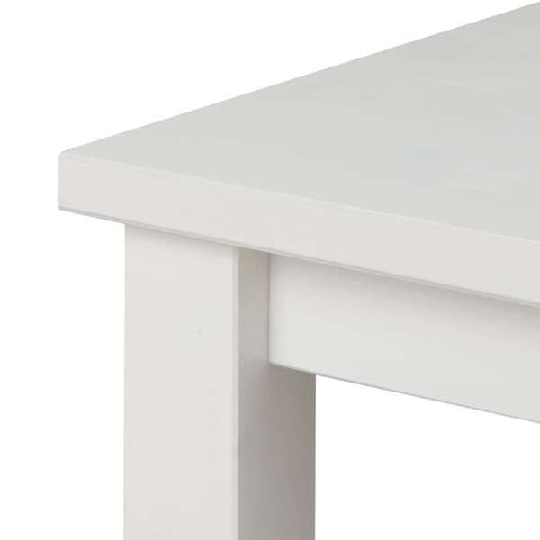 Ruokapöytä "Vesa" massiivimäntypuusta (Pure White), 68 x 68 cm Korkeus 75 cm