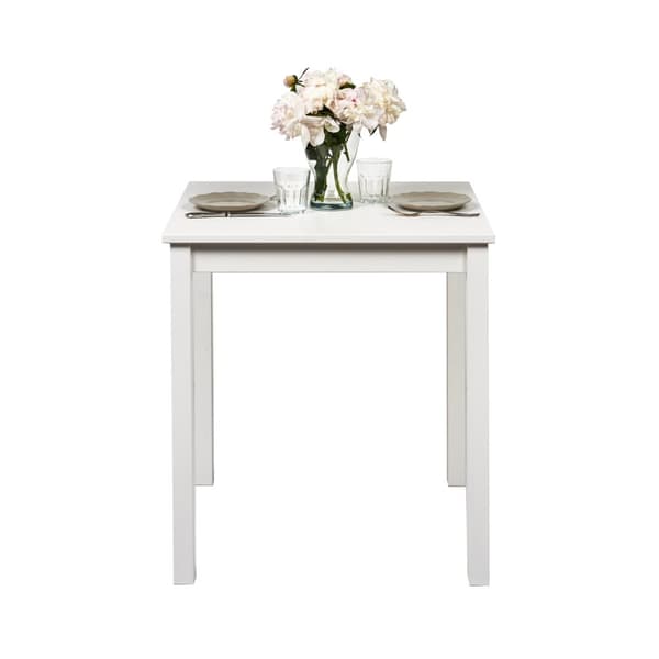 Spisebord "Vesa" lavet af massivt fyrretræ (Pure White), 68 x 68 cm Højde 75 cm