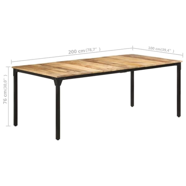 vidaXL spisebord 200x100x76 cm ru mangotræ