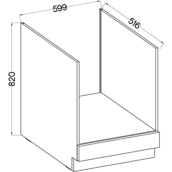 Basenhet för inbyggd ugn med bänkskiva - Mattgrå - L 60 x D 51,6 x H 85 cm - LASSEN