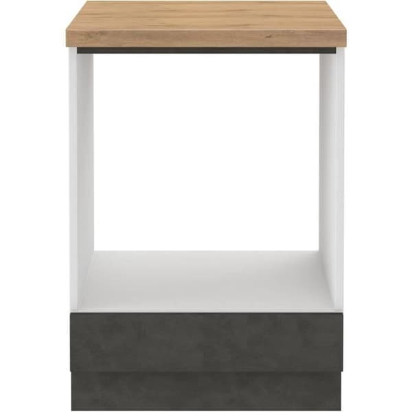 Basenhet för inbyggd ugn med bänkskiva - Mattgrå - L 60 x D 51,6 x H 85 cm - LASSEN