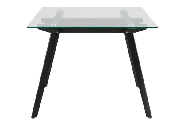 Mie spisebord 90 x 180 cm med glasplade og sort stel.