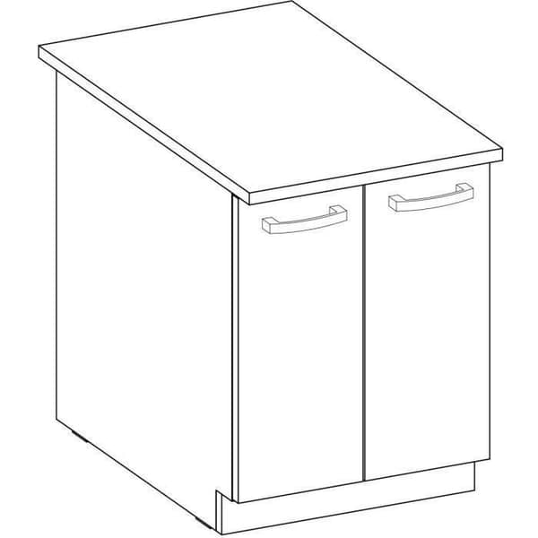 Lågt skåp med 2 gångjärnsdörrar - Sonoma ekdekor - B 60 x D 51,6 x H 85 cm - LASSEN