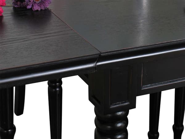 Amaretta spisebord 100x180/280 inkl. 2 tillleggsplater. Antikk svart