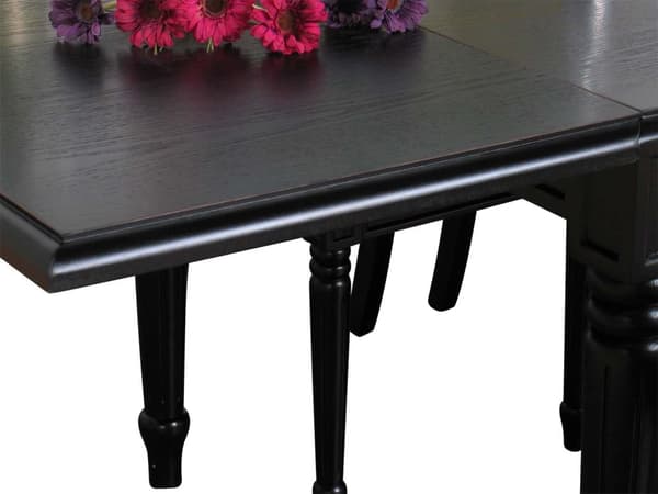 Amaretta spisebord 100x180/280 inkl. 2 tillleggsplater. Antikk svart