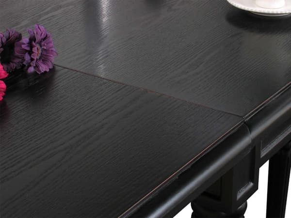 Amaretta spisebord 100x180/280 inkl. 2 tillleggsplater. Antikk svart