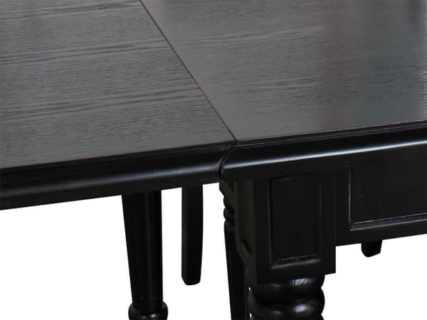 Amaretta spisebord 100x180/280 inkl. 2 tillleggsplater. Antikk svart
