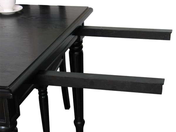 Amaretta spisebord 100x180/280 inkl. 2 tillleggsplater. Antikk svart