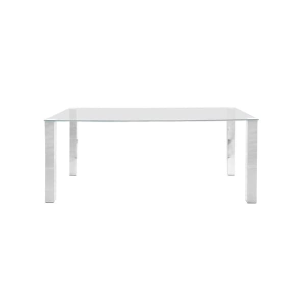 Spisebord Krag 180 cm med glassplate og krom stell