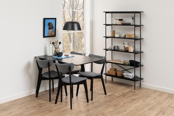Roxby matbord inkl. 1 tillægsplade 40cm svart.