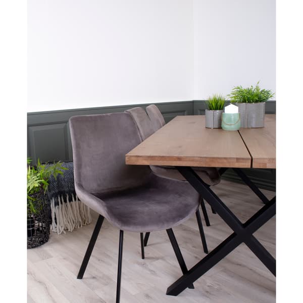 Moss spisebord 200x95 cm eg røget, sort.
