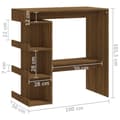 Miniatyrbillede 7 af 10: vidaXL barbord m. opbevaringsstativ 100x50x101,5 cm spånplade brunt eg