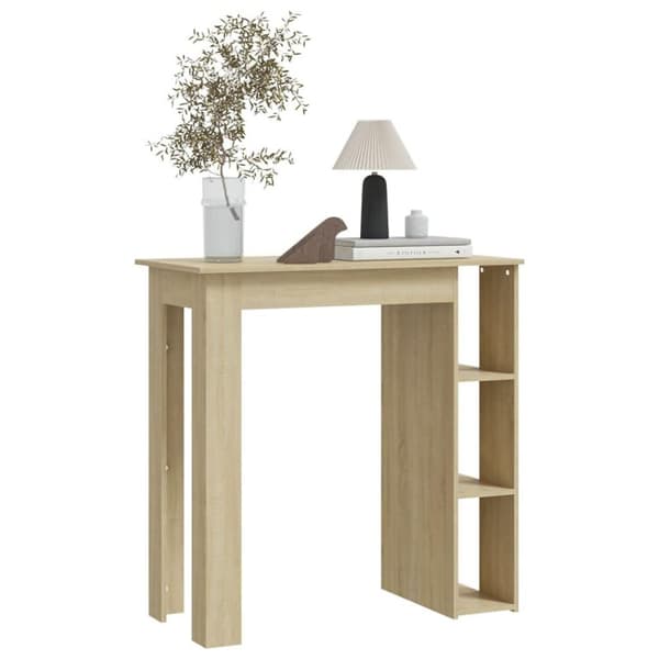 vidaXL Barbord med hylle sonoma eik 102x50x103,5 cm sponplate