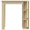 Miniatyrbilde 5 av 10: vidaXL Barbord med hylle sonoma eik 102x50x103,5 cm sponplate