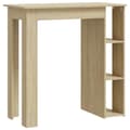 Miniatyrbilde 2 av 10: vidaXL Barbord med hylle sonoma eik 102x50x103,5 cm sponplate