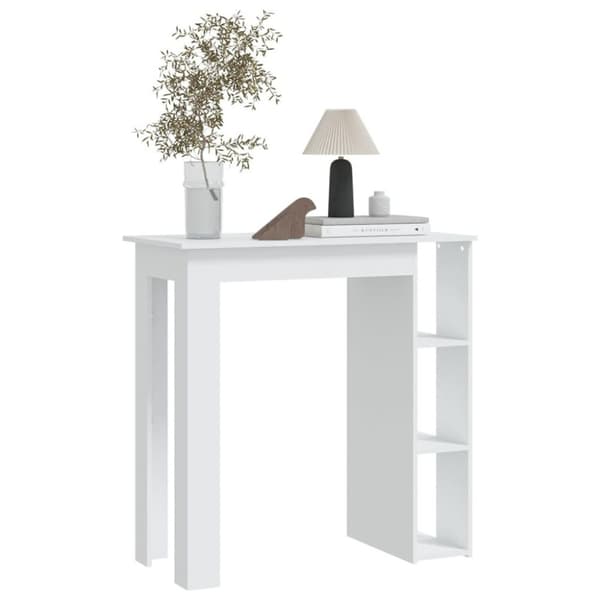 vidaXL Barbord med hylle hvit 102x50x103,5 cm sponplate