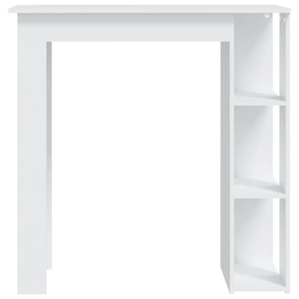 vidaXL Barbord med hylle hvit 102x50x103,5 cm sponplate