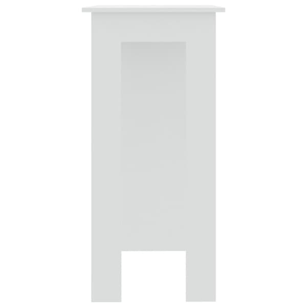 vidaXL Barbord med hylle hvit 102x50x103,5 cm sponplate