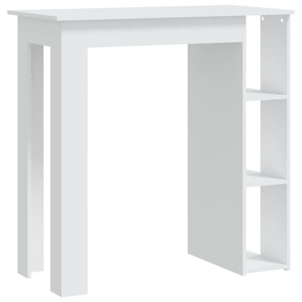 vidaXL Barbord med hylle hvit 102x50x103,5 cm sponplate