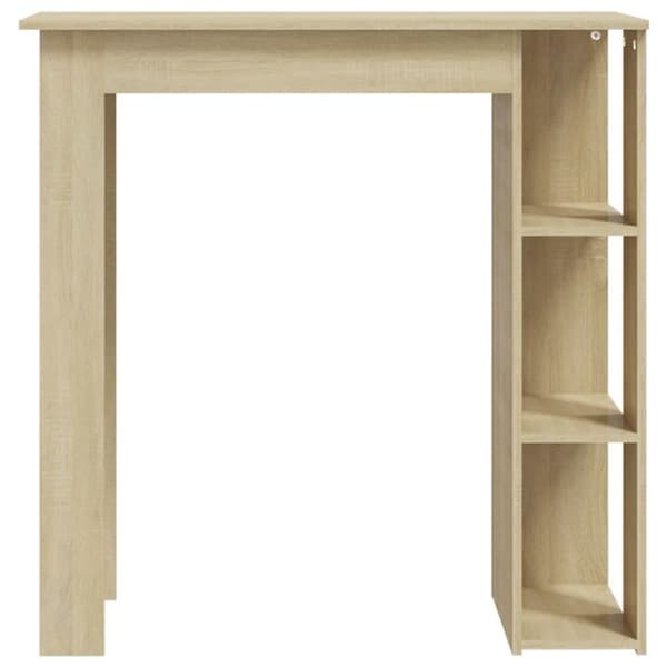 vidaXL barbord med hylde 102x50x103,5 cm spånplade sonoma-eg