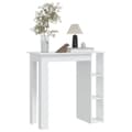 Miniatyrbillede 3 af 10: vidaXL barbord med hylde 102x50x103,5 cm spånplade hvid