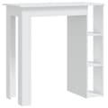 Miniatyrbillede 1 af 10: vidaXL barbord med hylde 102x50x103,5 cm spånplade hvid