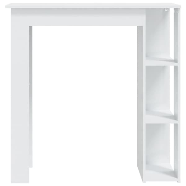 vidaXL Baaripöytä hyllyllä korkeakiilto valk. 102x50x103,5cm lastulevy