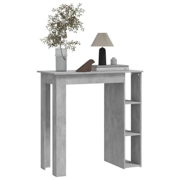 vidaXL Barbord med hylla betonggrå 102x50x103,5 cm spånskiva