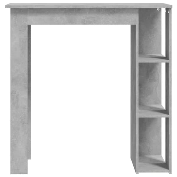 vidaXL Barbord med hylla betonggrå 102x50x103,5 cm spånskiva