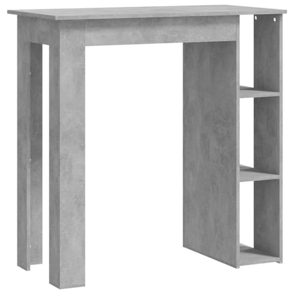 vidaXL Barbord med hylla betonggrå 102x50x103,5 cm spånskiva
