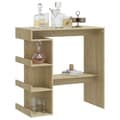 Miniatyrbillede 4 af 10: vidaXL barbord m. opbevaringstativ 100x50x101,5 cm spånplade sonoma-eg