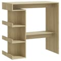 Miniatyrbillede 1 af 10: vidaXL barbord m. opbevaringstativ 100x50x101,5 cm spånplade sonoma-eg