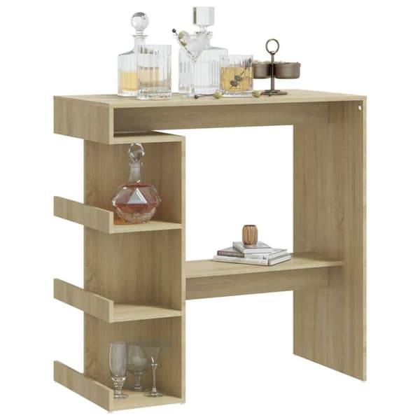 vidaXL Barbord med hyllor sonoma-ek 100x50x101,5 cm konstruerat trä