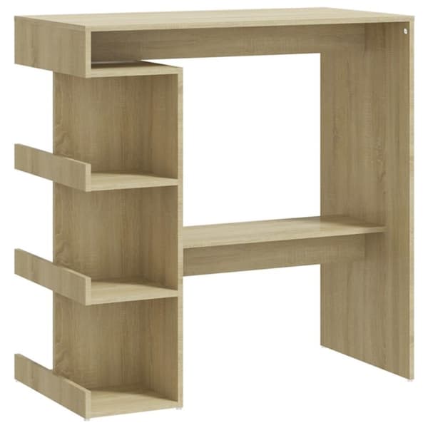 vidaXL Barbord med hyllor sonoma-ek 100x50x101,5 cm konstruerat trä